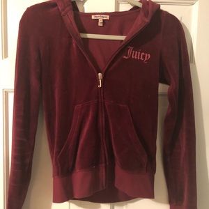 Juicy Couture Velour Zip Hoodie Red
